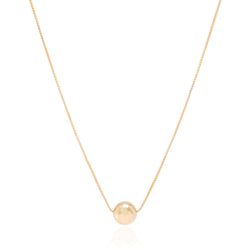 Gargantilha Veneziana Bolinha 10mm Banhado a Ouro 18K
