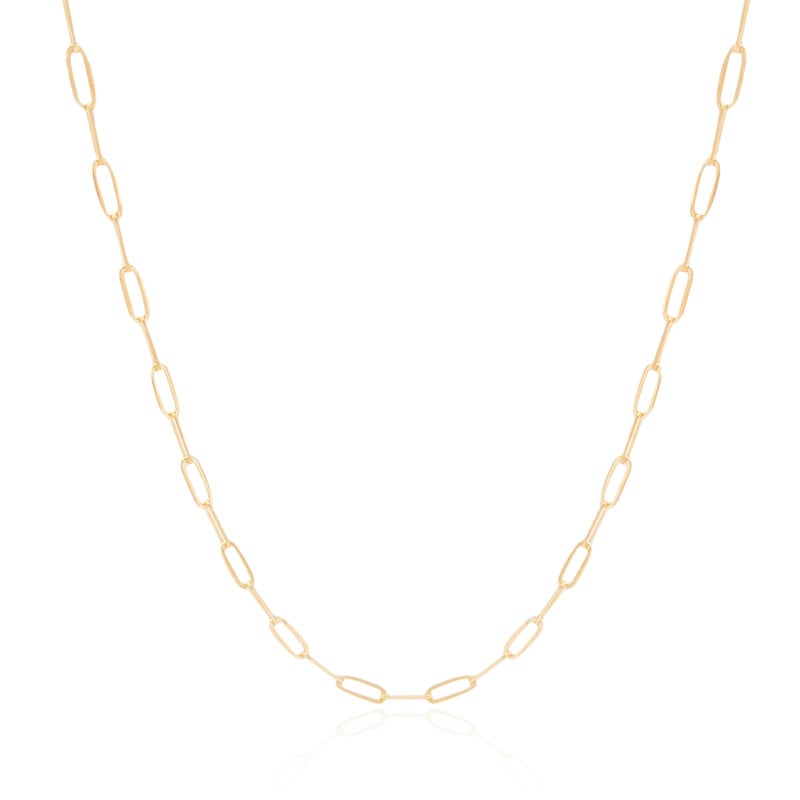 Gargantilha Longa Elos 3 mm Banhado a Ouro 18K