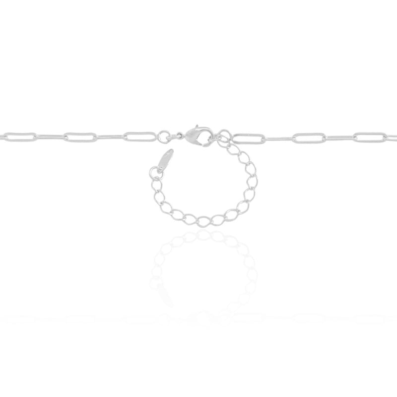 Gargantilha Longa Elos 3 mm Ródio Branco