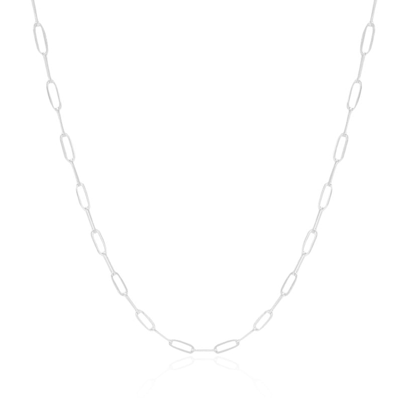 Gargantilha Longa Elos 3 mm Ródio Branco