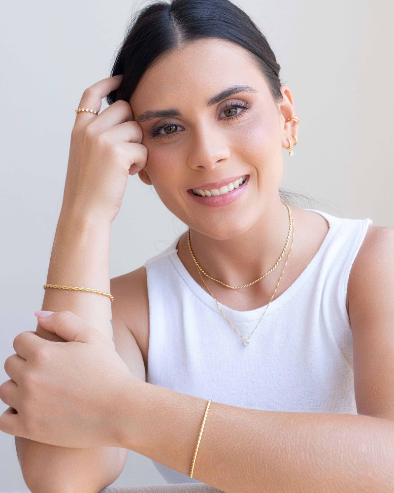 Anel Pontos de Luz Cristal Tamanho 14 Banhado a Ouro 18K
