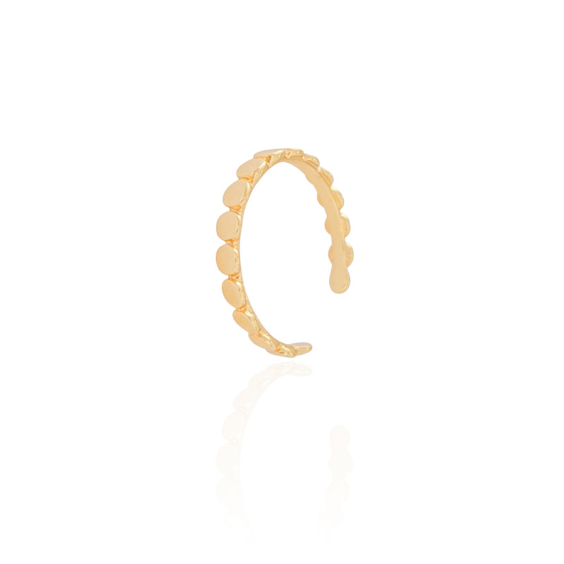 Anel Falange Plaquinhas Redondas Tamanho 14 Banhado a Ouro 18K