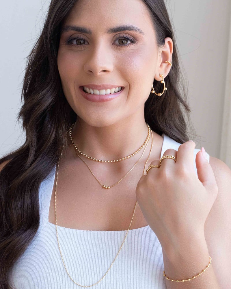 Pulseira Elos Bolinhas 2.5 mm Banhado a Ouro 18K