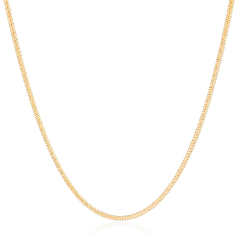 Gargantilha Rabo de Rato 2 mm Banhado a Ouro 18K