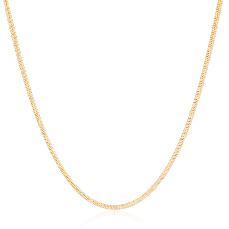 Gargantilha Rabo de Rato 2 mm Banhado a Ouro 18K