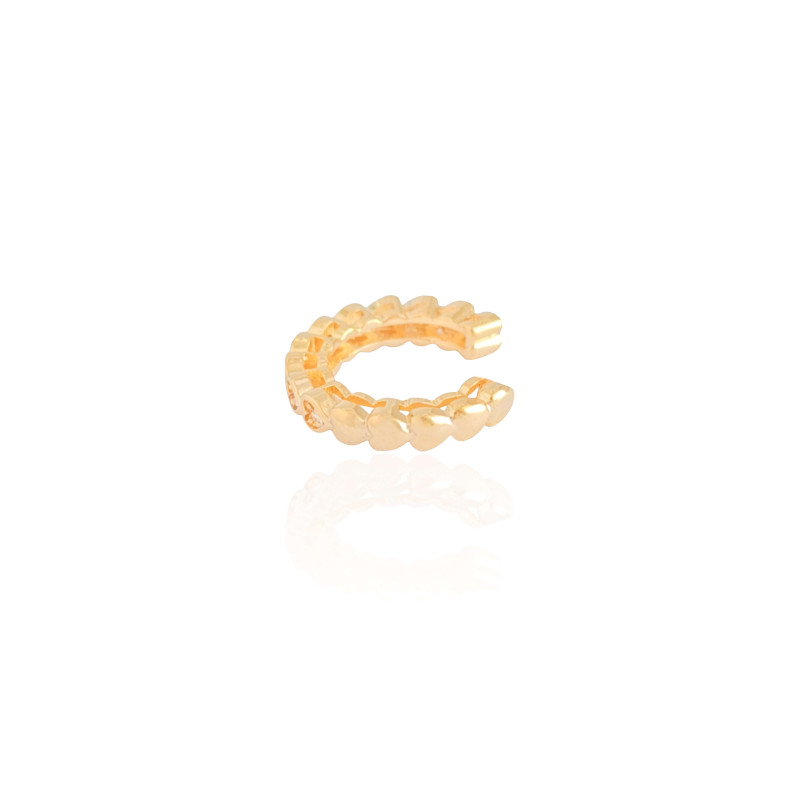 Piercing Corações Lisos e Cravejado Cristal Banhado a Ouro 18K