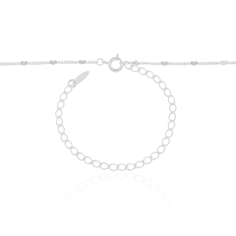 Choker Plaquinhas Corações Ródio Branco