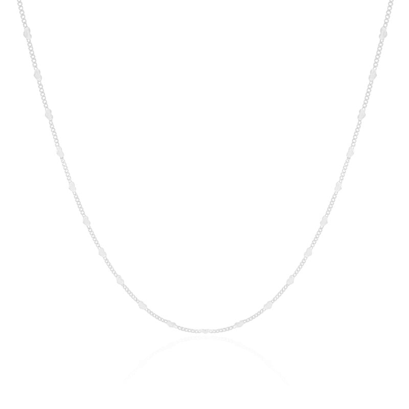 Choker Plaquinhas Corações Ródio Branco