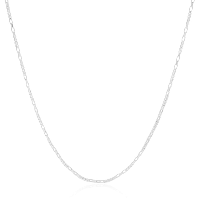 Gargantilha Elos Retos 1.5 mm Ródio Branco