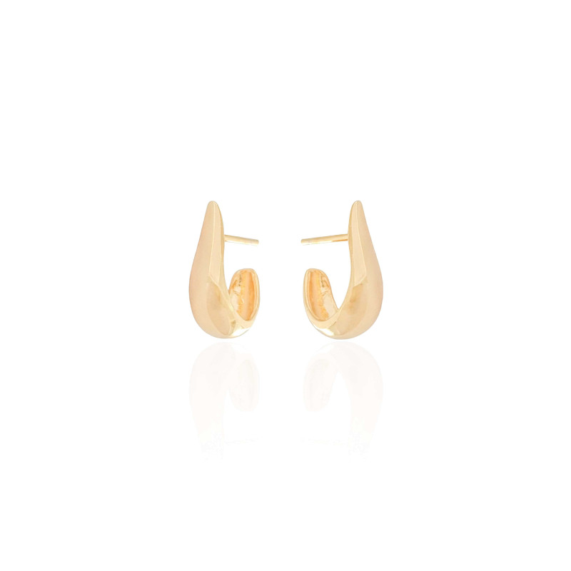 Brinco Argola Gota Lisa 1.7 cm Banhado a Ouro 18K