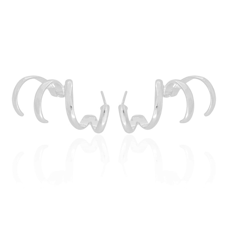 Ear Cuff Quatro Filetes Ródio Branco
