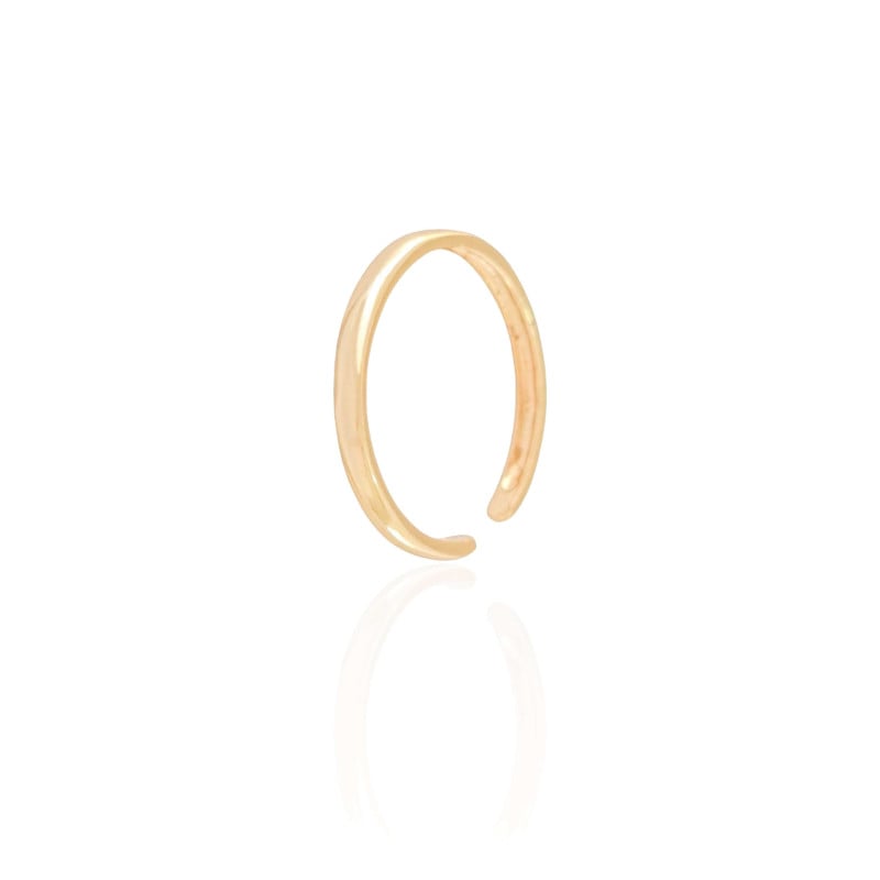Anel Ajustável Liso Tamanho M Banhado a Ouro 18K