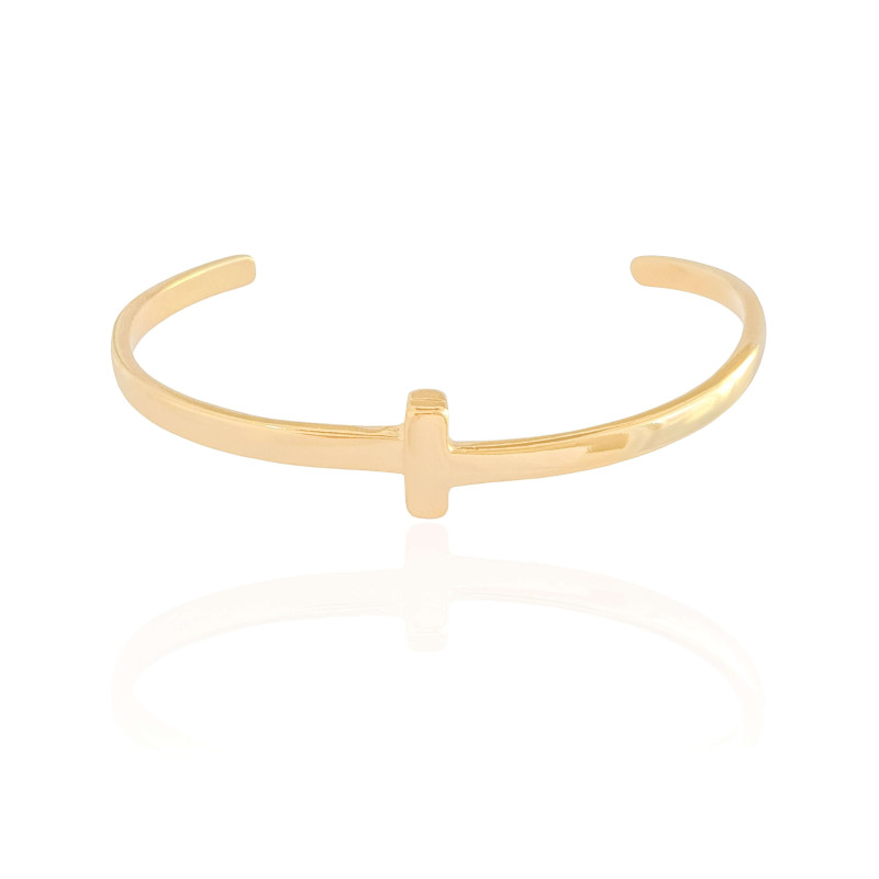 Bracelete Prego Liso Banhado a Ouro 18K