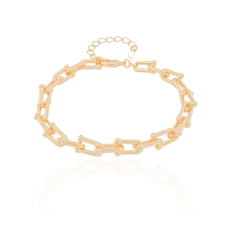 Pulseira Elos em U Banhado a Ouro 18K