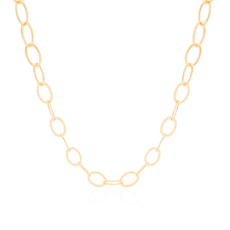 Choker Elos Ovais Banhado a Ouro 18K