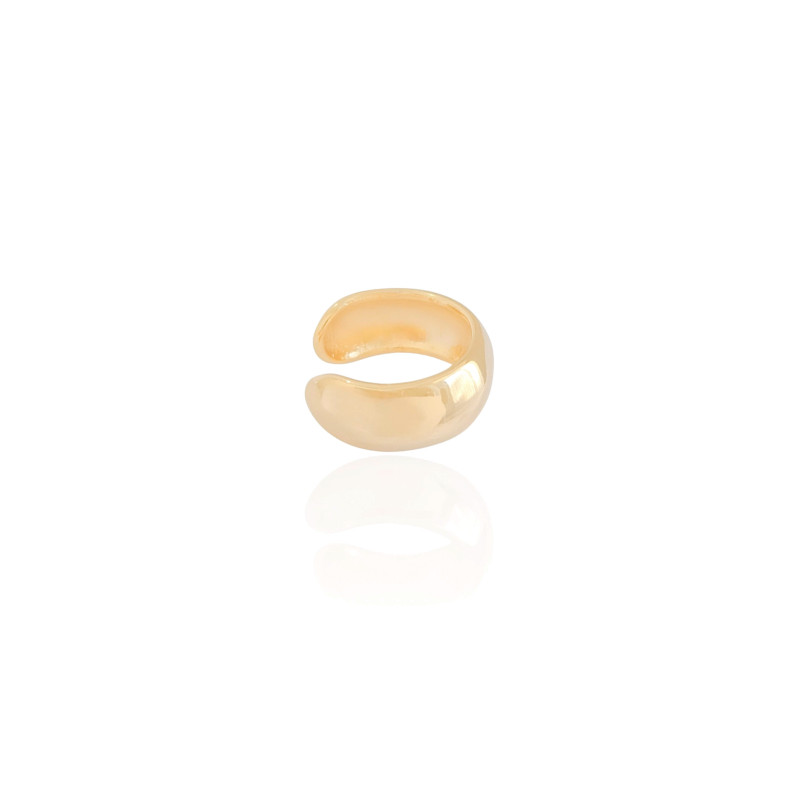 Piercing Argola Abaulado Liso Banhado a Ouro 18K