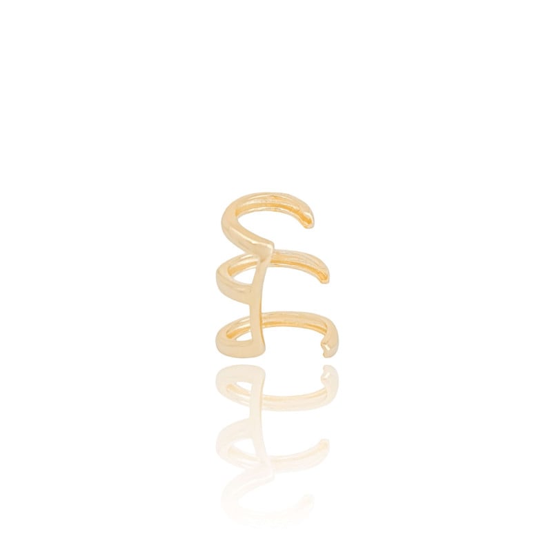 Piercing Três Filetes Lisos Banhado a Ouro 18K