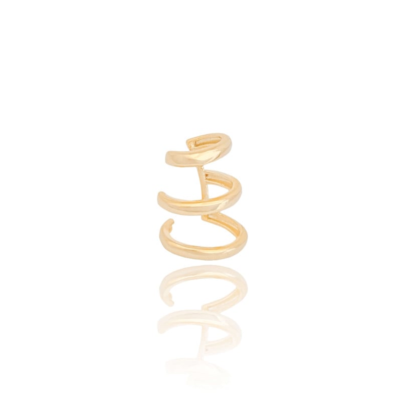 Piercing Três Filetes Lisos Banhado a Ouro 18K