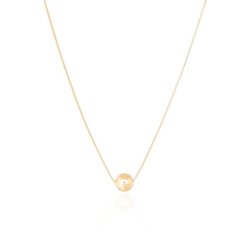 Gargantilha Veneziana Bolinha 8 mm Banhado a Ouro 18K