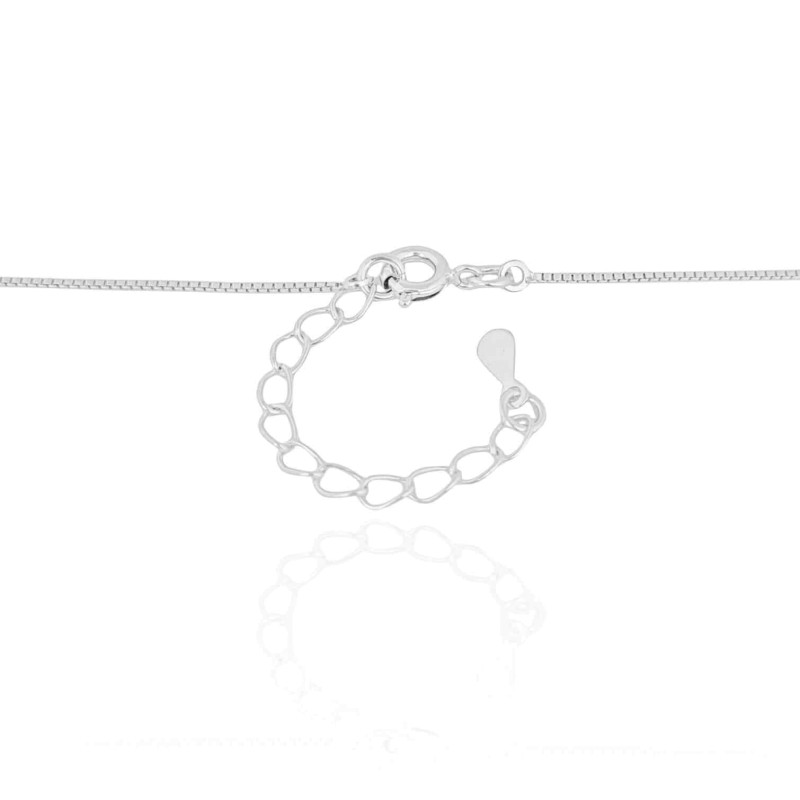 Gargantilha Veneziana Bolinha 8 mm Ródio Branco