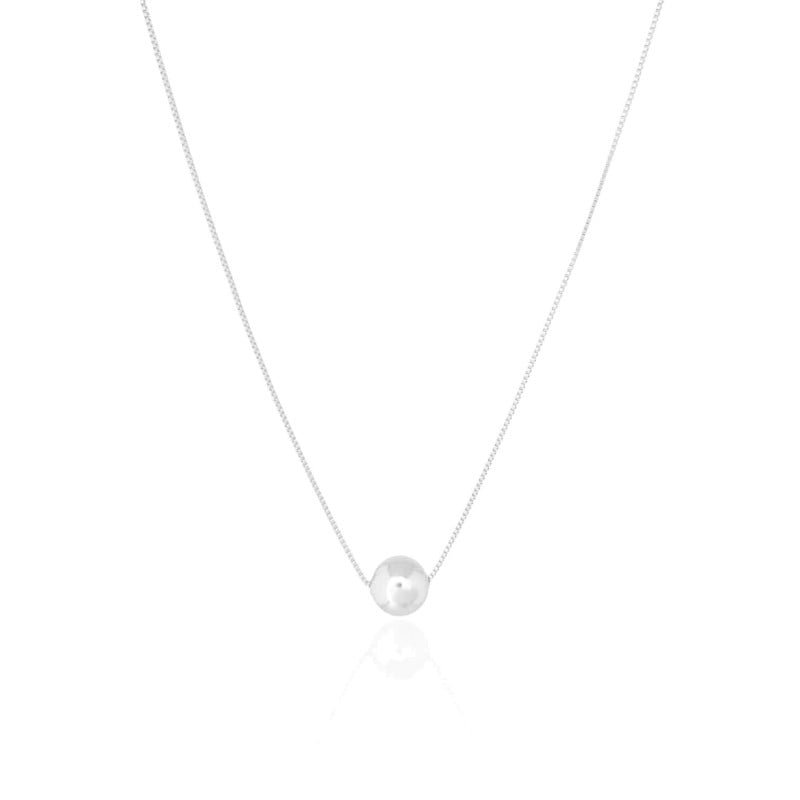 Gargantilha Veneziana Bolinha 8 mm Ródio Branco
