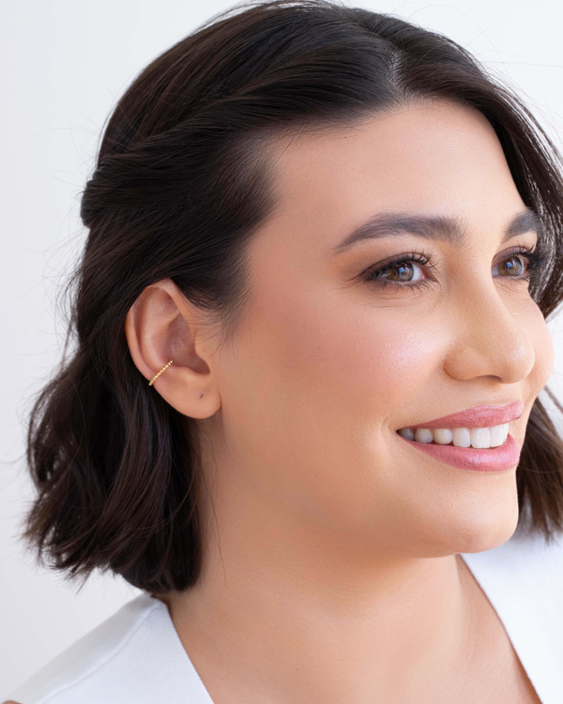 Piercing Bolinhas Achatadas Banhado a Ouro 18K
