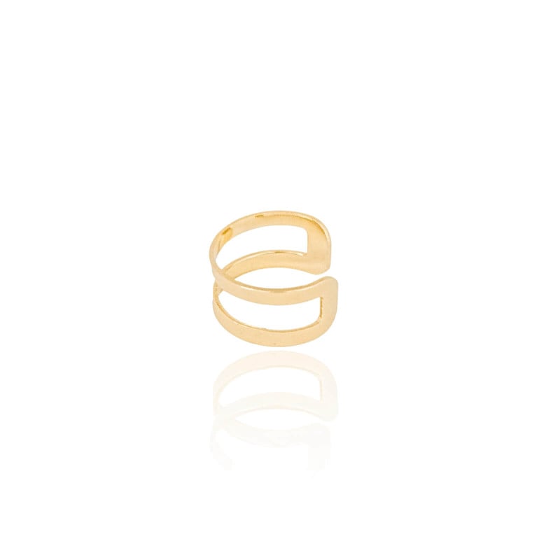 Piercing Dois Filetes Liso Banhado a Ouro 18K