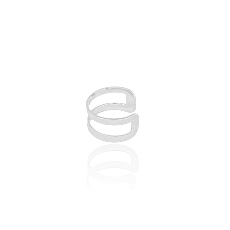 Piercing Dois Filetes Liso Ródio Branco