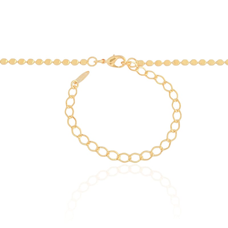 Choker Plaquinhas Redondas Lisas Banhado a Ouro 18K