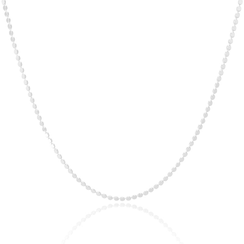 Choker Bolinhas Achatadas Ródio Branco
