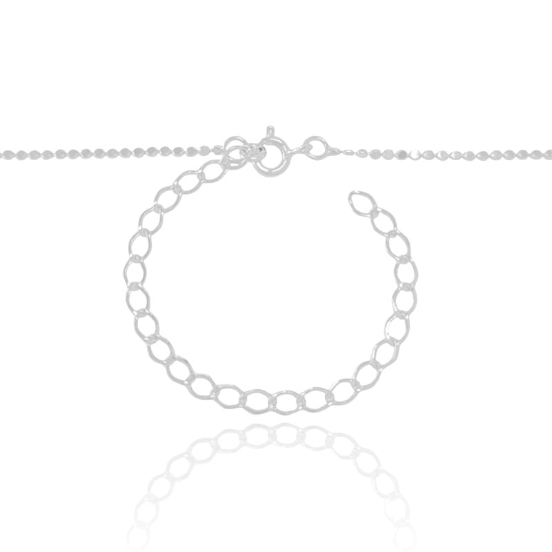 Choker Bolinhas Achatadas Ródio Branco