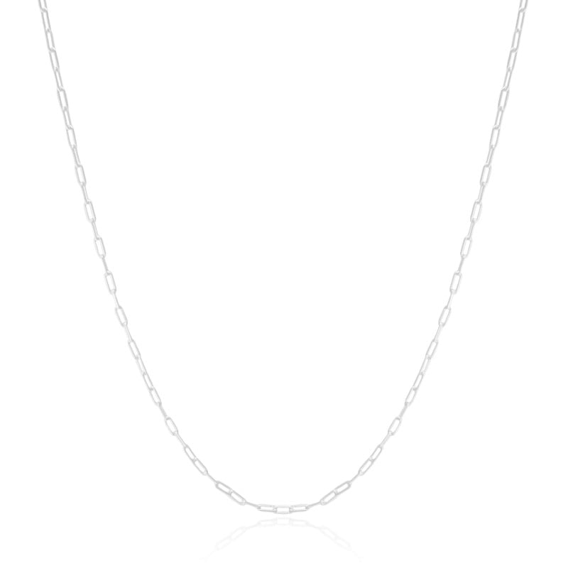 Gargantilha Longa Elos 2 mm Ródio Branco