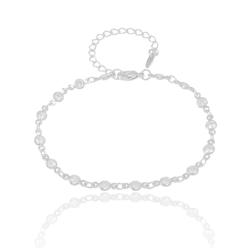 Pulseira Pontos de Luz Ródio Branco