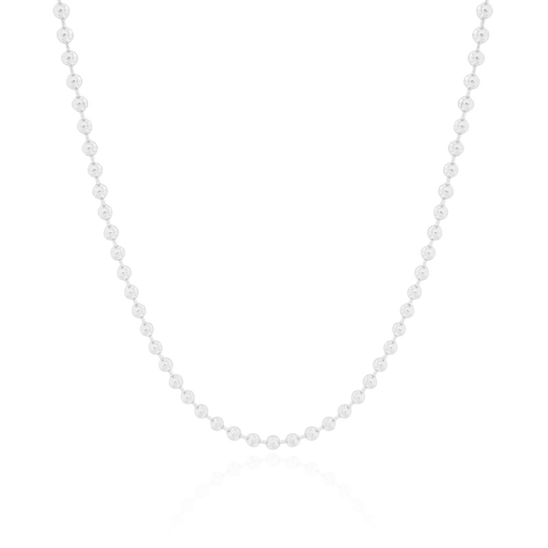 Choker Bolinhas 3 mm Ródio Branco