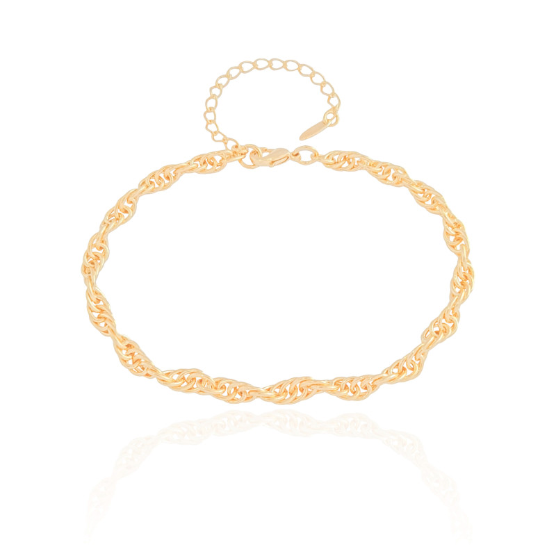 Pulseira Elos Torcidos Banhado a Ouro 18K