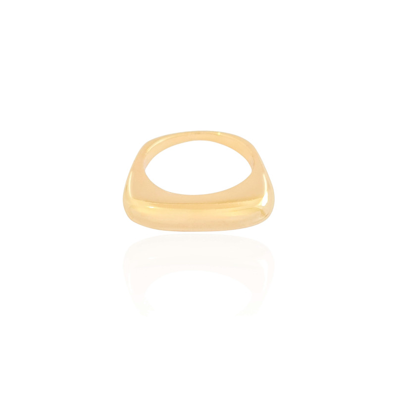 Anel Abaulado Liso Tamanho 13 Banhado a Ouro 18K