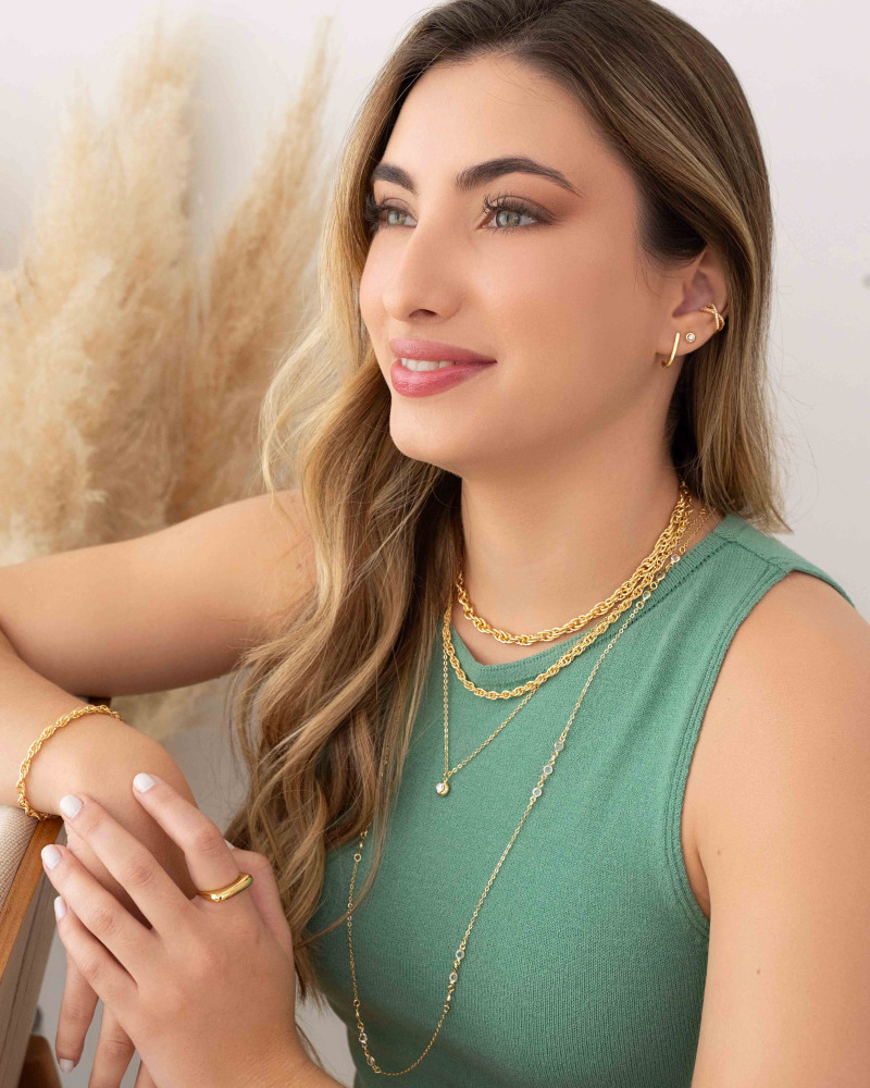 Anel Abaulado Liso Tamanho 13 Banhado a Ouro 18K
