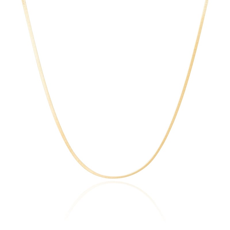 Choker Malha Fita 2 mm Banhado a Ouro 18K