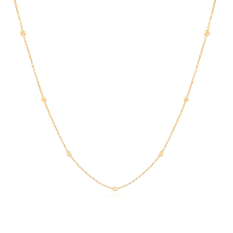 Choker Veneziana Bolinhas 2.5 mm Banhado a Ouro 18K