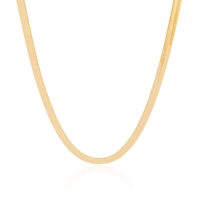 Gargantilha Malha Fita 5 mm Banhado a Ouro 18K