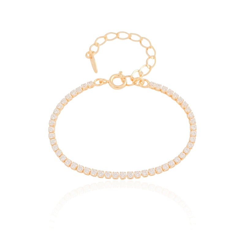 Pulseira Infantil Riviera Cristal Banhado a Ouro 18K
