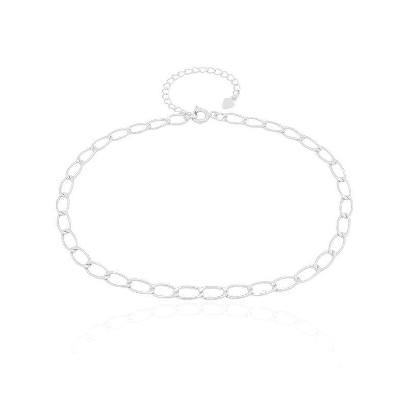 Tornozeleira Elos 4 mm Ródio Branco