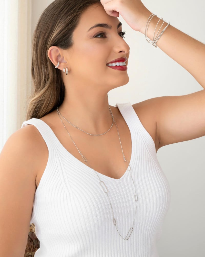 Pulseira Corda de Violão Ródio Branco