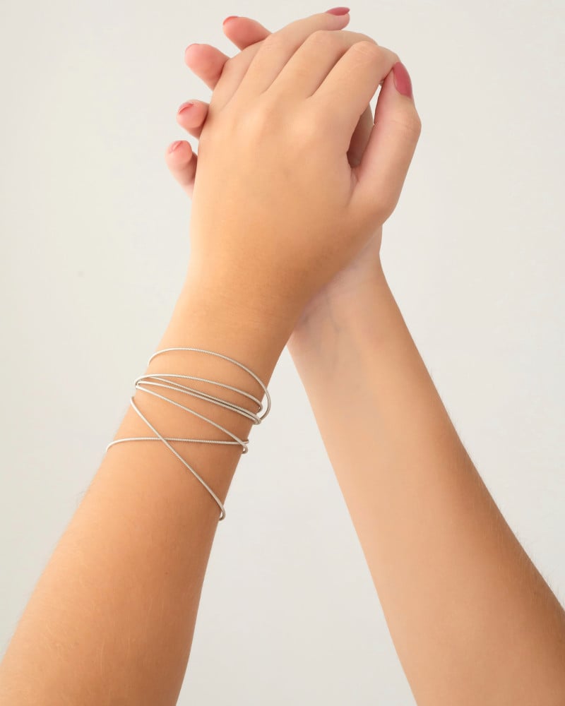 Pulseira Corda de Violão Ródio Branco