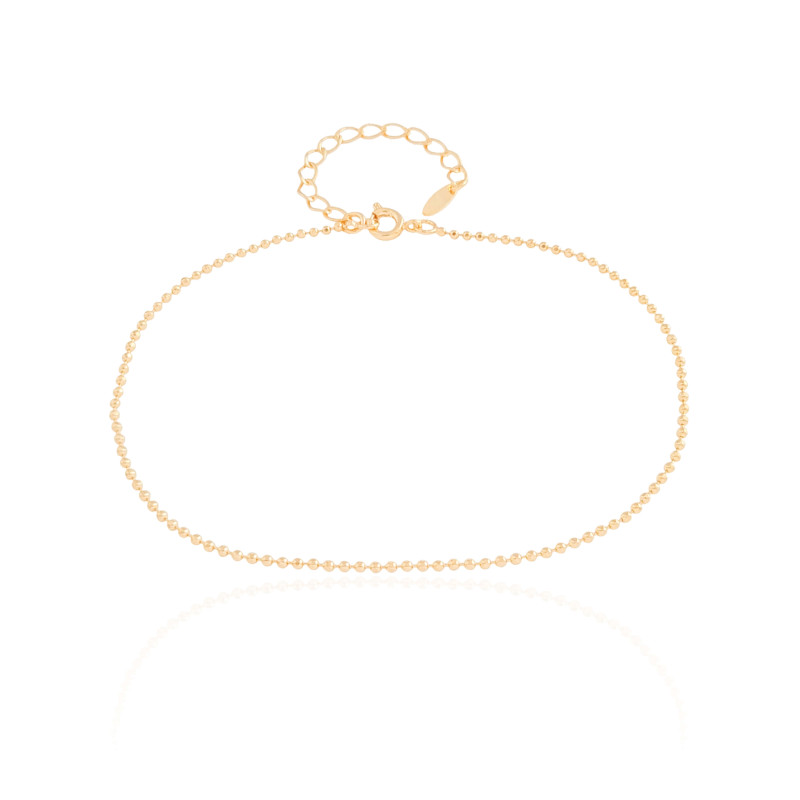 Tornozeleira Bolinha Banhado a Ouro 18K