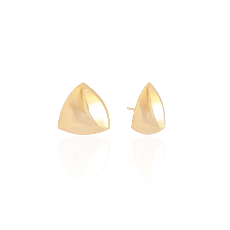 Brinco Triangular Liso Banhado a Ouro 18K