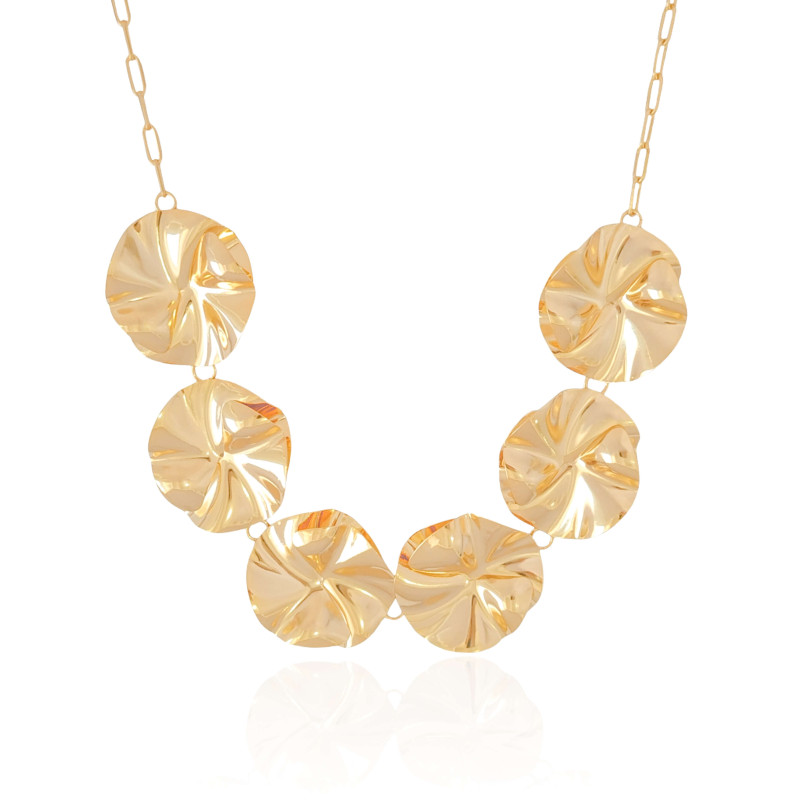 Choker Flor Orgânica Banhado a Ouro 18K