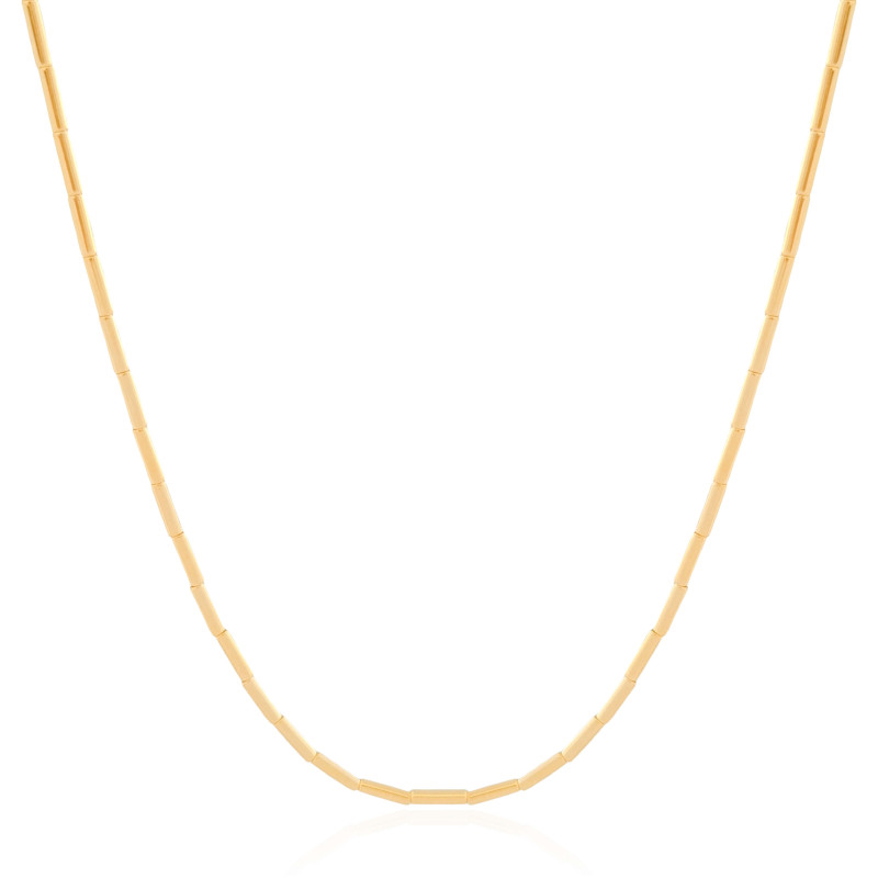 Gargantilha Canutilhos 2 mm Banhado a Ouro 18K