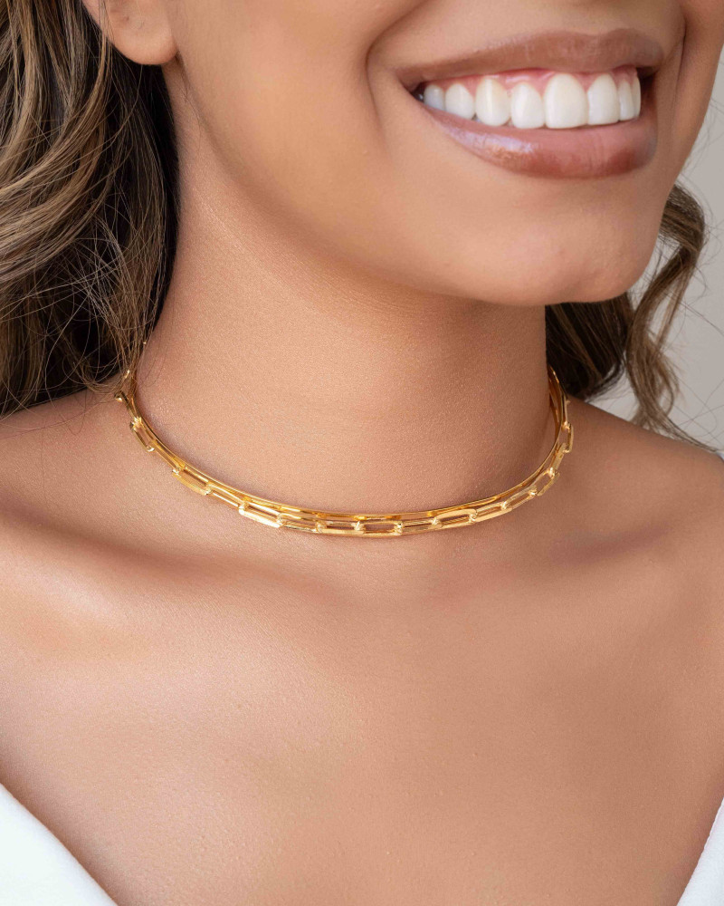 Aro com Elos Banhado a Ouro 18K