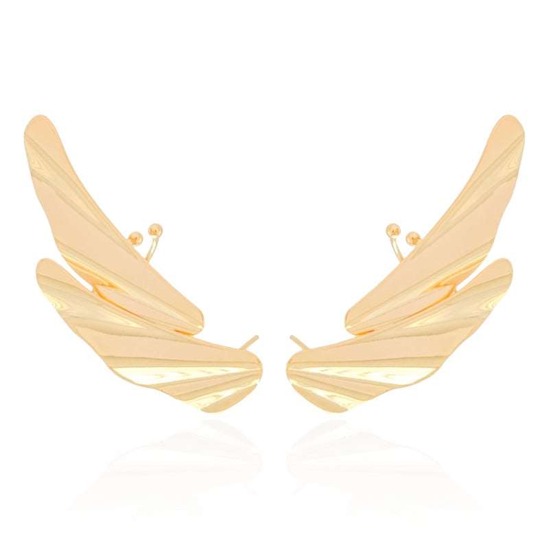 Ear Cuff Asa Lisa Banhado a Ouro 18K